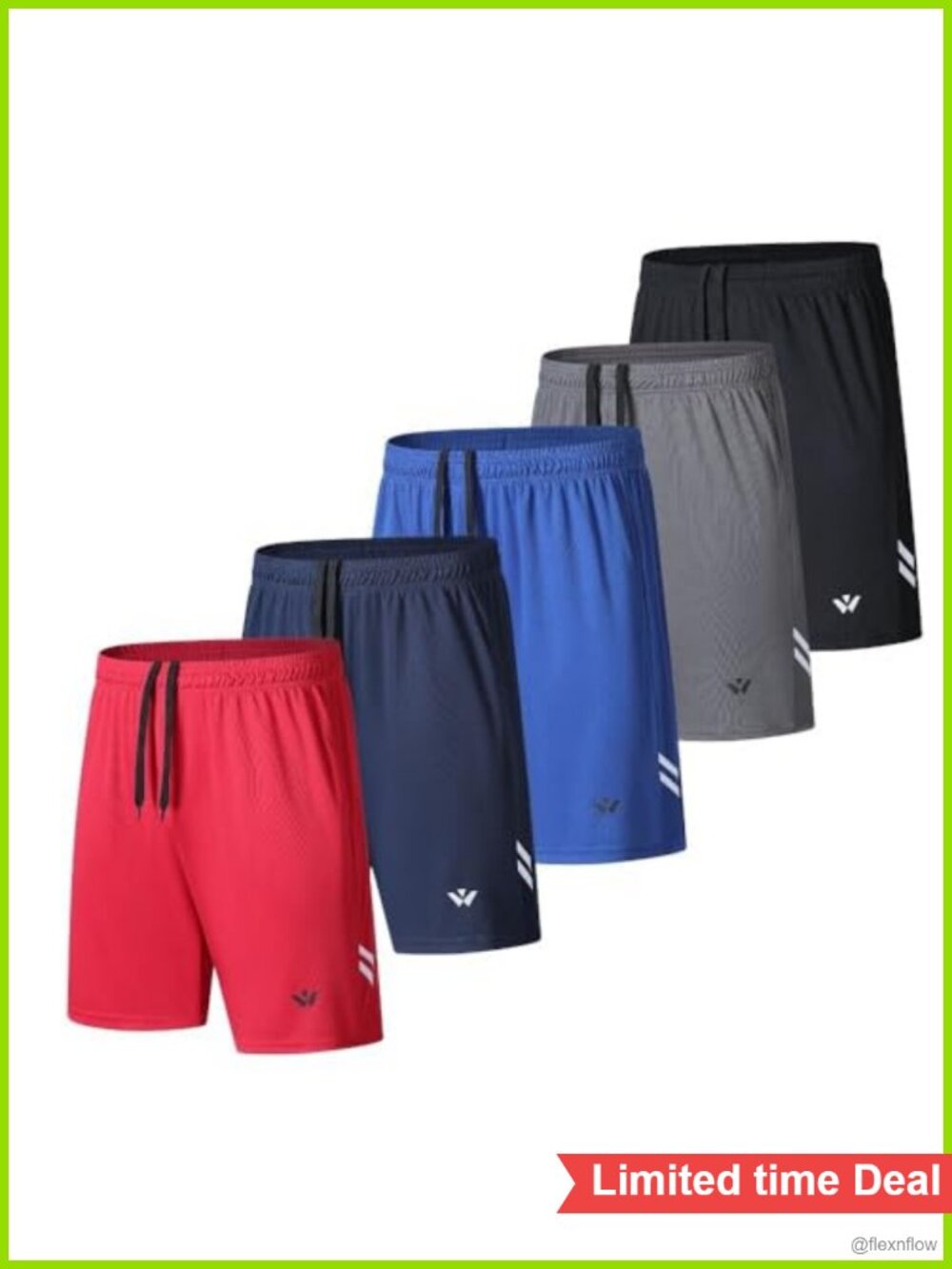 5 Pack Men's Athletic Running Shorts with Pockets Quick Dry High Stretch